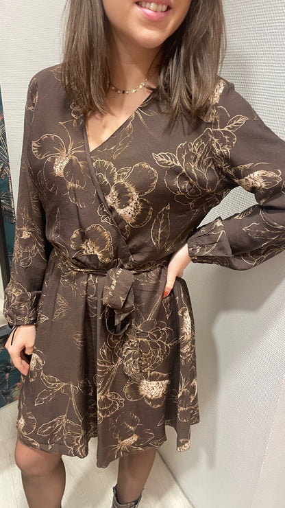 Robe brown Flowers