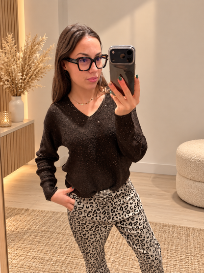 Pull maille paillettes