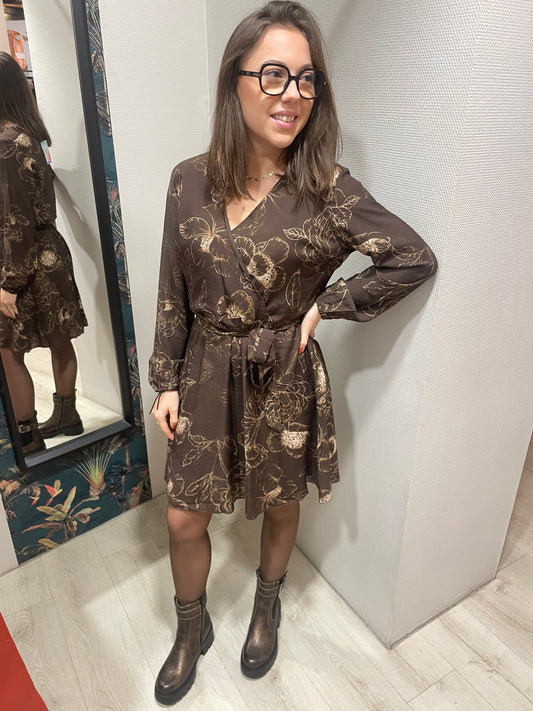 Robe brown Flowers