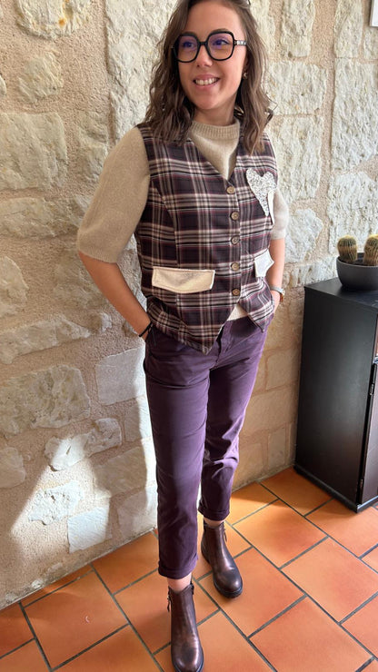 Pantalon Chino violine