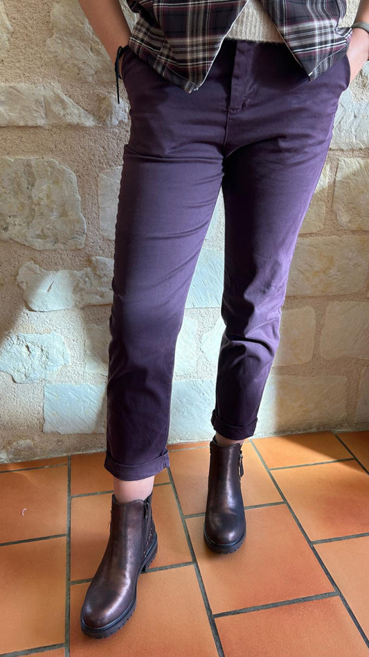 Pantalon Chino violine