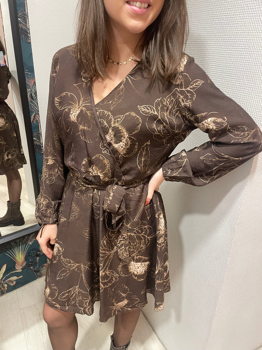 Robe brown Flowers